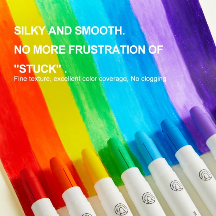 

MIDEER QUICK DRY SILKY CRAYON 24 PC NON TOXIC FOR KIDS WASHABLE