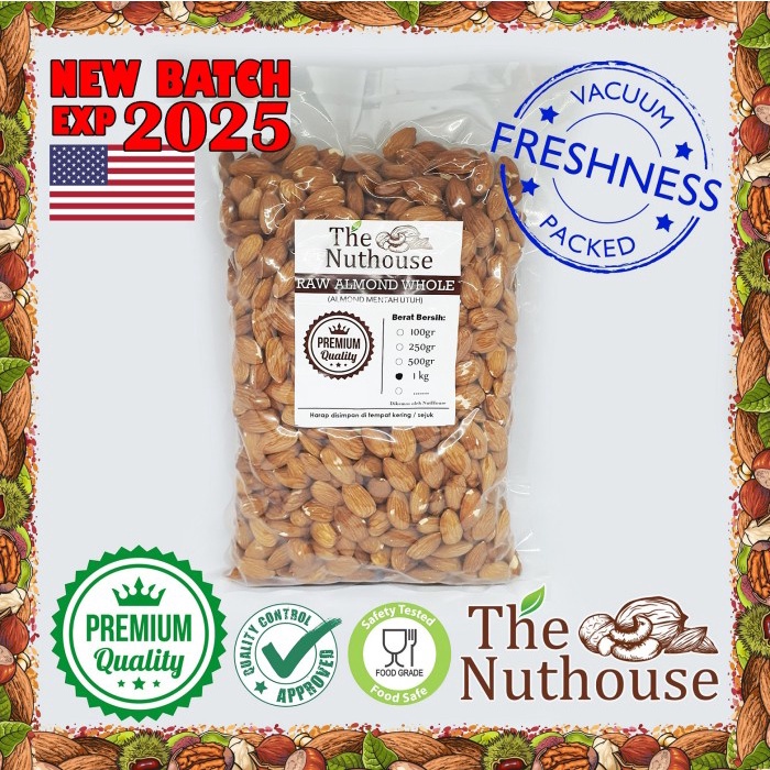 

JH8 1kg Almond Whole Premium RAW / MENTAH NPX 27/30