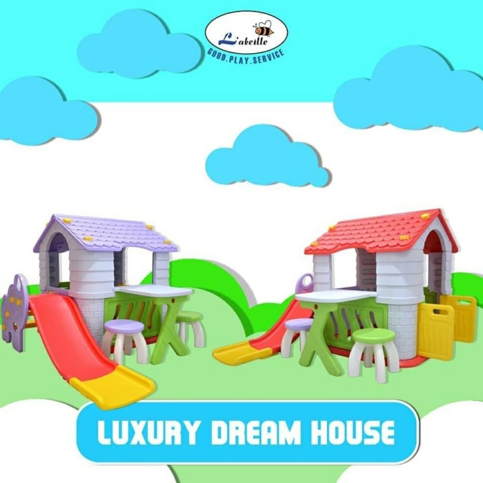Terlaris Luxury House Mainan Rumah Perosotan Playhouse Playground Labeille