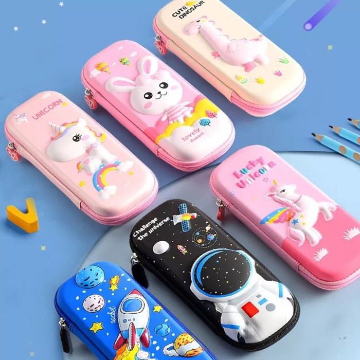 

[tmr] - Kotak Pensil 3D Timbul Tempat Pensil Anak Sekolah Karakter Anti Air