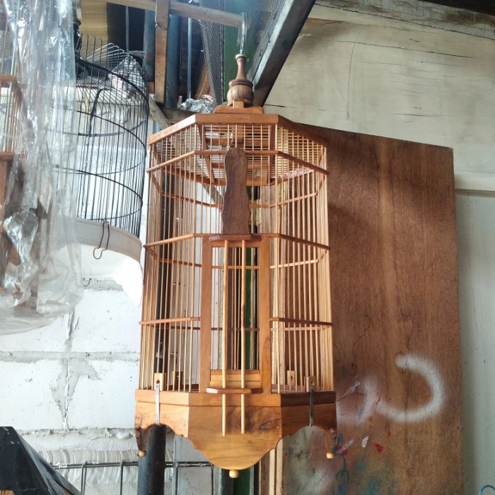 kandang burung wambi kayu jati segi delapan/kandang anis/kandang wambi DiskonJual MurahHarga