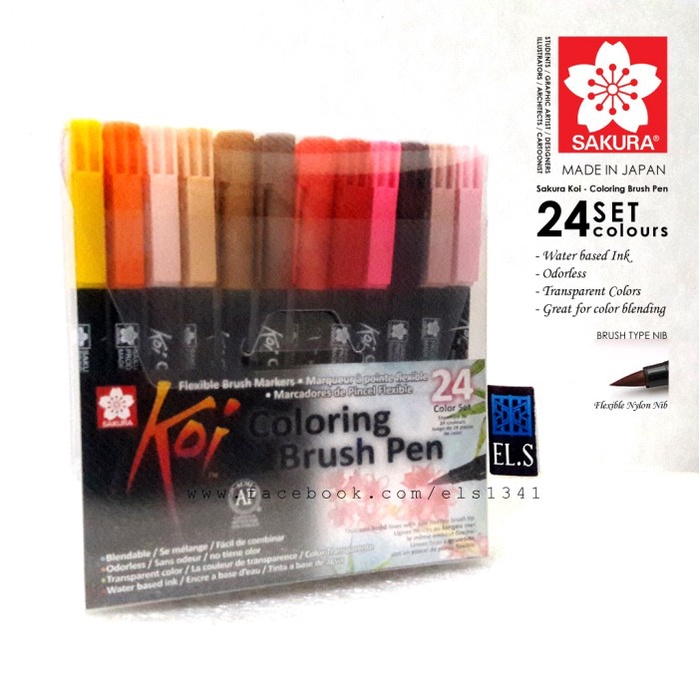 

SAKURA KOI COLORING BRUSH PEN - 24 COLOR SET