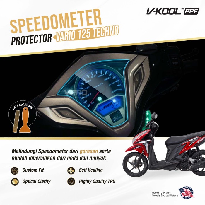 Vkool Ppf Speedometer Motor Honda Vario Techno / 125 Bohlam / Pelindung Speedometer