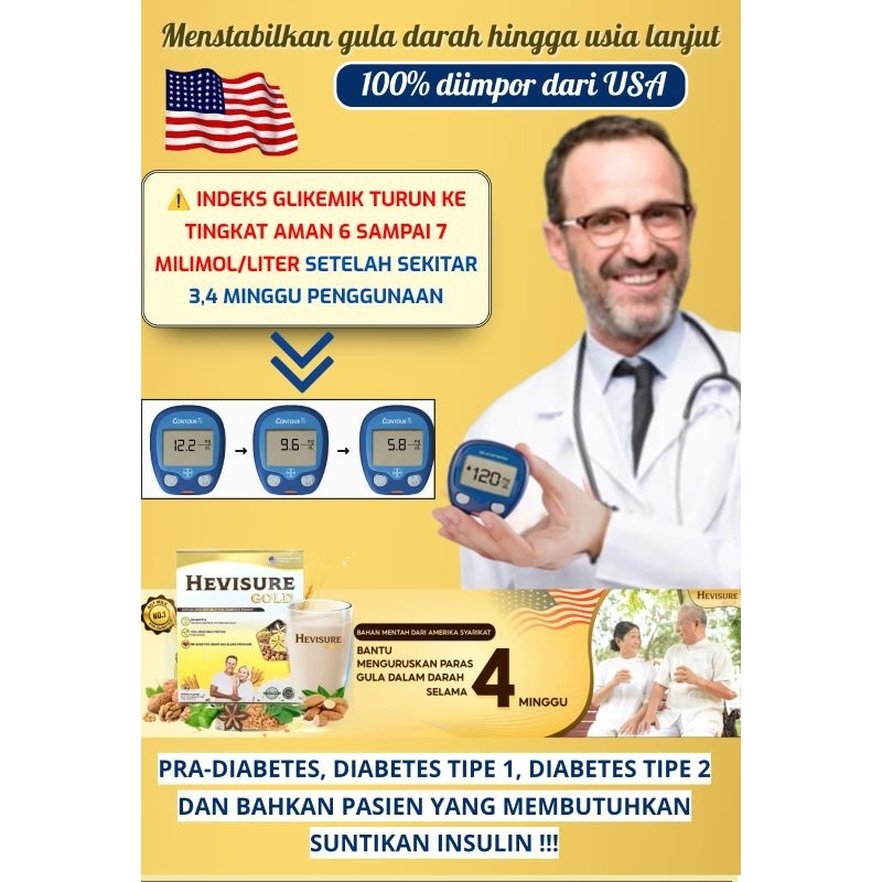 

HEVISURE GOLD ASLI ORIGINAL MILK SUSU OBAT DIABETES KENCING MANIS KADAR GULA RENDAH