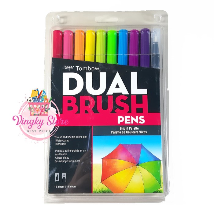 

DUAL BRUSH PEN TOMBOW BRIGHT PALLETE ISI 10PC