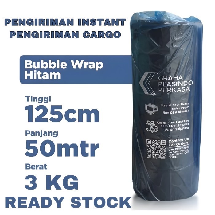 

SOUVEN- Bubble wrap 3kg 1roll 125 x 50meter Hitam Putih INSTANT