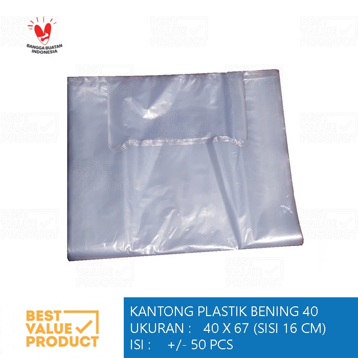 SOUVEN- Kantong Kresek PE Bening 40 / Plastik Bening 40