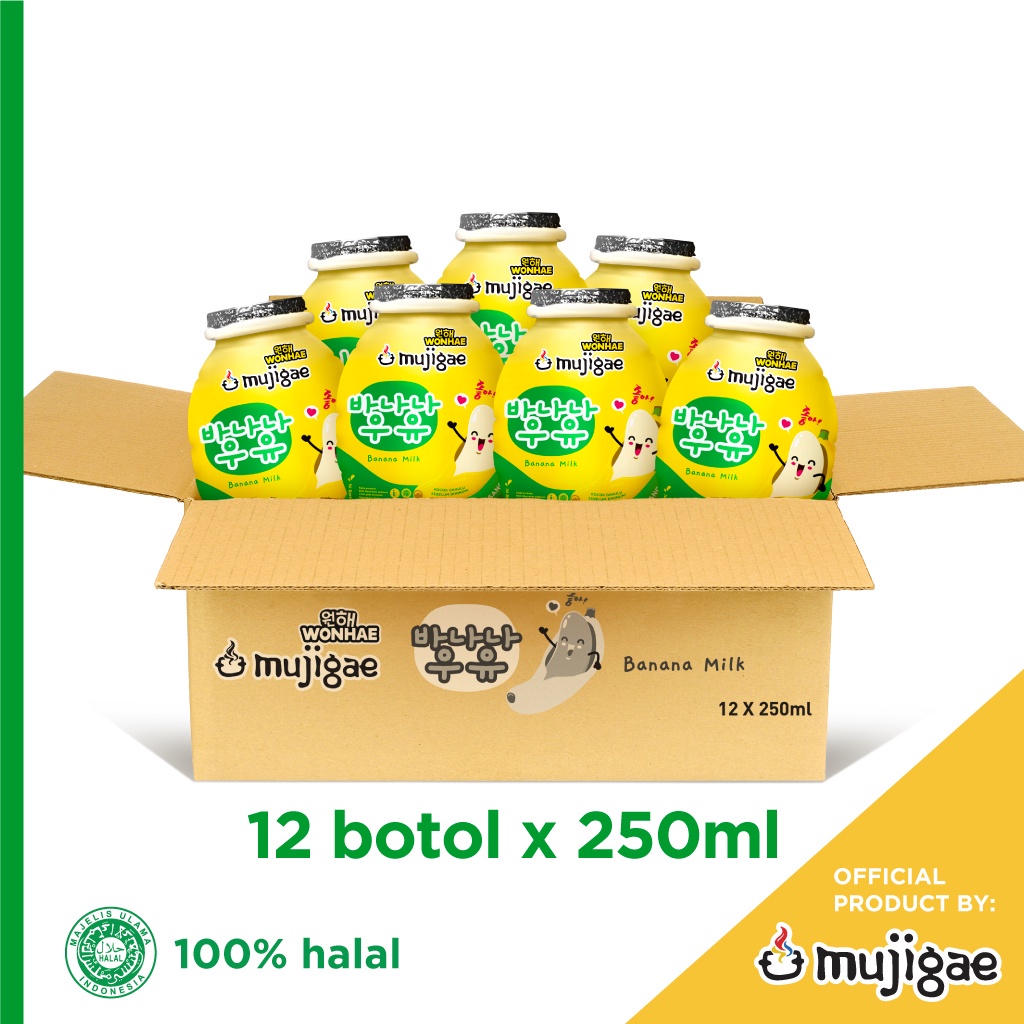 

PAKET ISI 12 - Mujigae by Wonhae Banana Milk Original 250 mL
