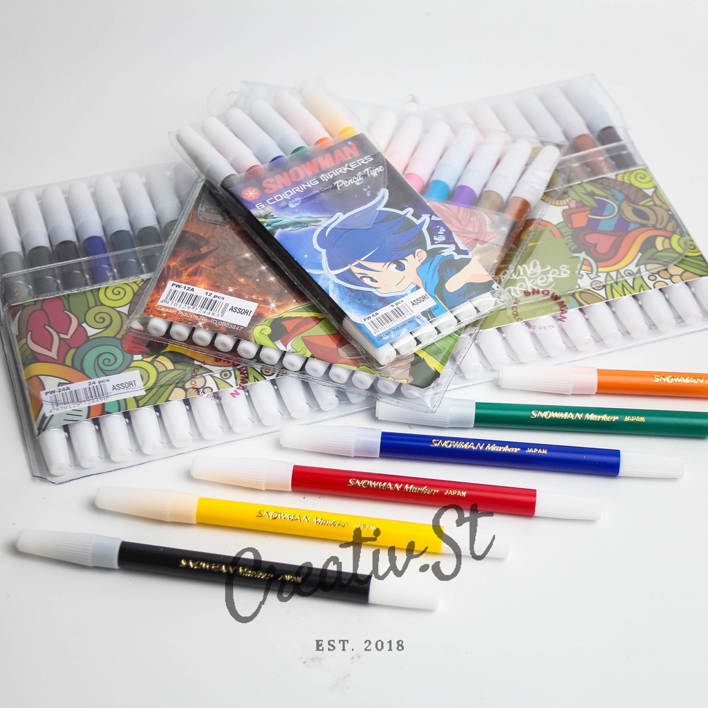 

IK! SNOWMAN Spidol 12 Warna Set Color Marker