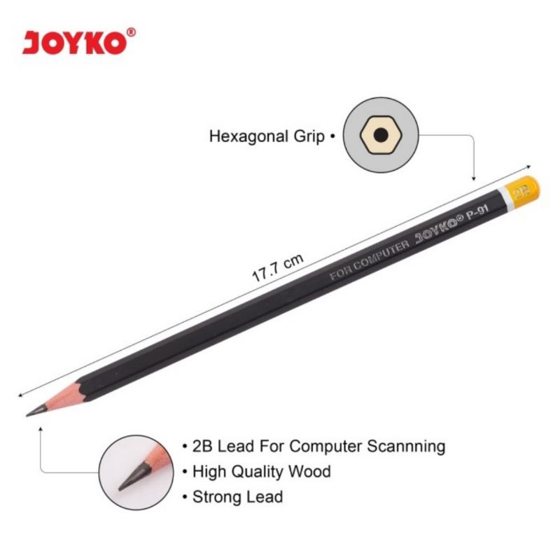 

IK! Pensil Joyko P-91 Pencil 2B Computer 1 Pack isi 12 Pcs Kualitas Super