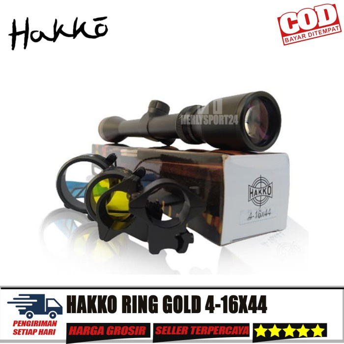 Terlaris TELESKOP HAKKO RING GOLD 4-16X44 TUBE 25 TERMURAH SALE