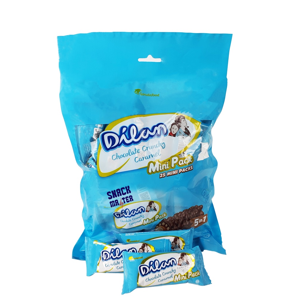 

HJ Dilan BAG Mini Pack Wafer Chocolate Crunhy Caramel - Netto 25 pcs X 9.5 gr