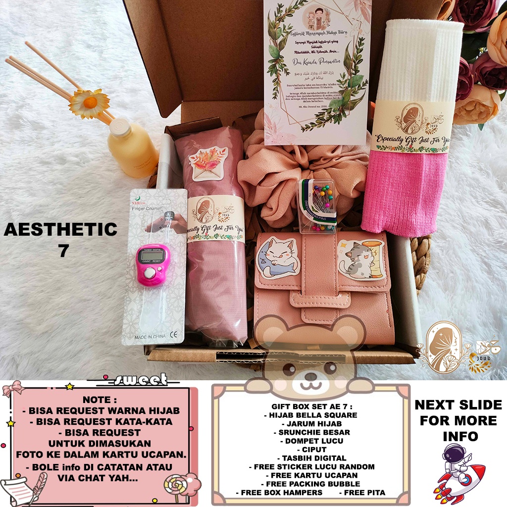 

HJ hampers hijab premium / hampers hijab gift box / hampers cewek ulang tahun / hampers cewek