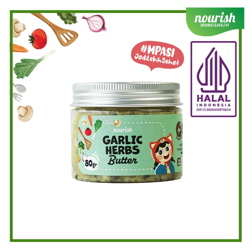 

Nourish Butter Grass Fed MPASI / BB Booster / Lemak Baik / Butter Garlic / Butter Garlic Cheese /