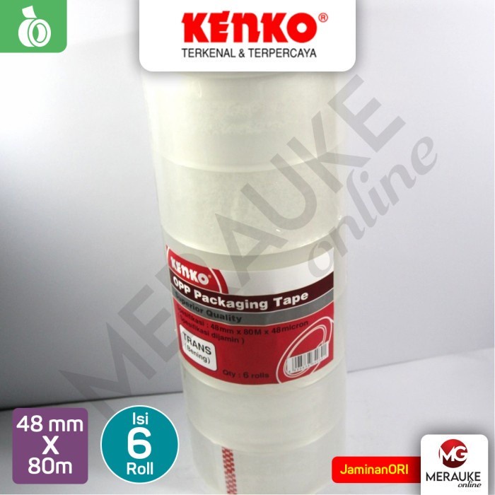 

OPP Lakban KENKO Bening 48 mm x 80 m (1 Slop: 6 Rol)