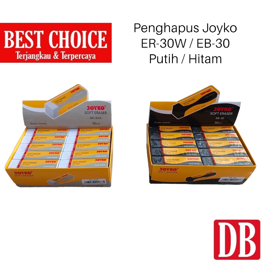 

(30 pcs) Penghapus / Eraser Joyko Sedang EB-30 (Hitam) / ER-30W (Putih) 30pcs