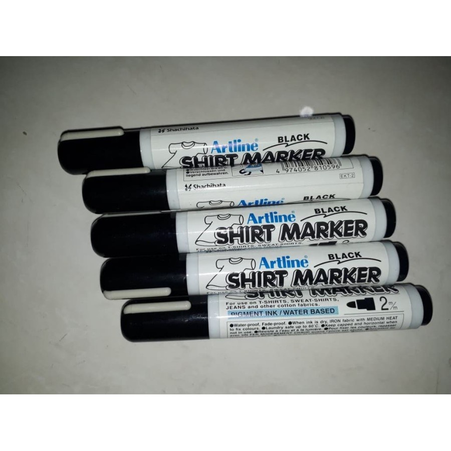 

Spidol Artline Waterproof SHIRT MARKER EKT - 2 Black / T- Shrits / Sweat-Shrits /Jeans/ Spidol