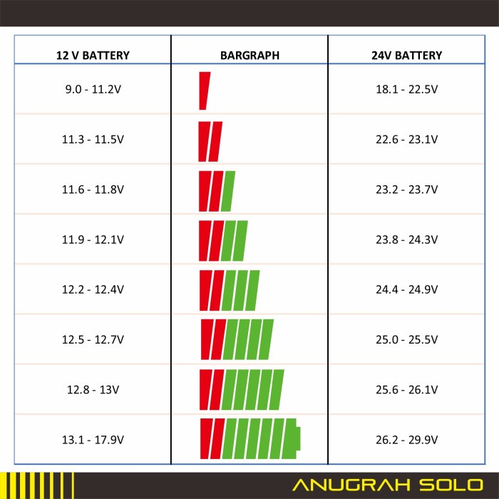 JTTOP VOLTMETER INDIKATOR AKI 12V 24V PENGUKUR TEGANGAN DENGAN BARGRAPH