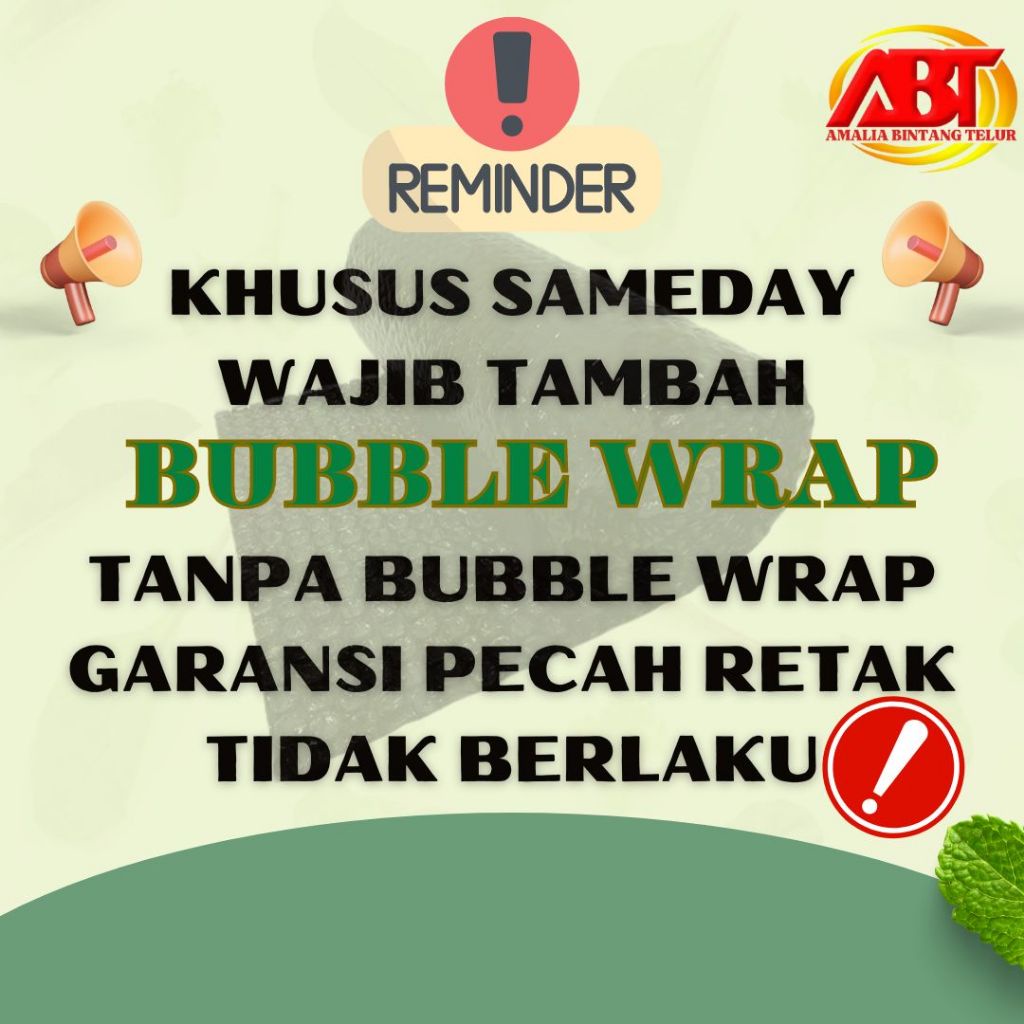 

ABT - Telur Ayam Negeri Amalia Telur Premium Garansi Segar - Isi 15 Butir