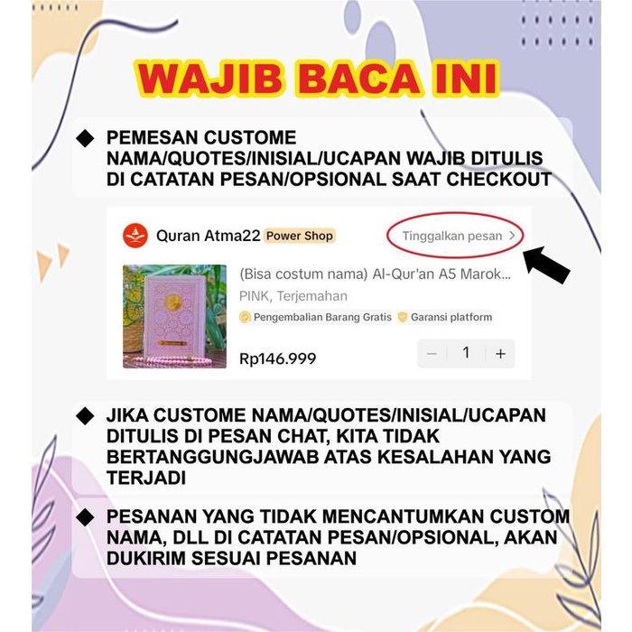 

HJK (Bisa costum nama) AL-Qur'an A5 Cuting Bludru Free Tasbih Mutiara Premium Al-Qur'An Quran