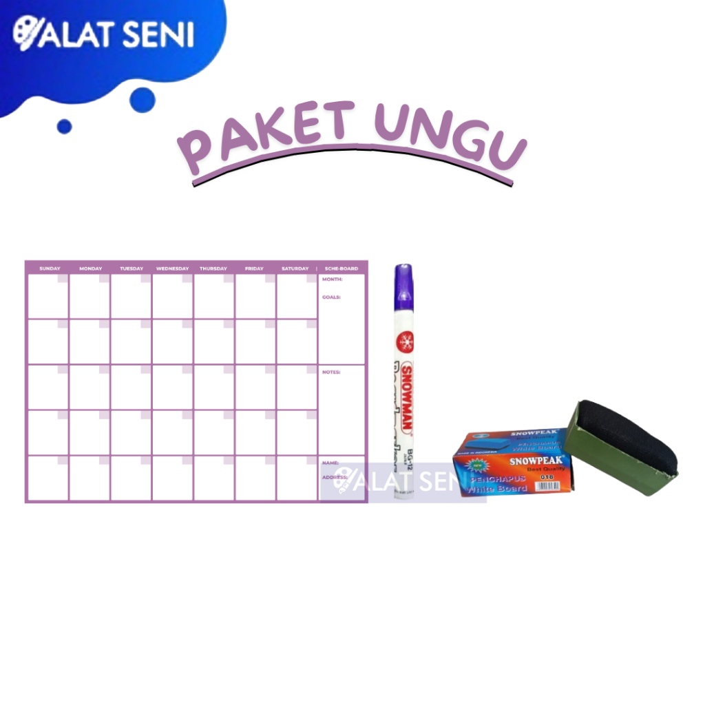 

Paket Schedule Board Warna + Spidol + Penghapus / Paket Papan Tulis White Board