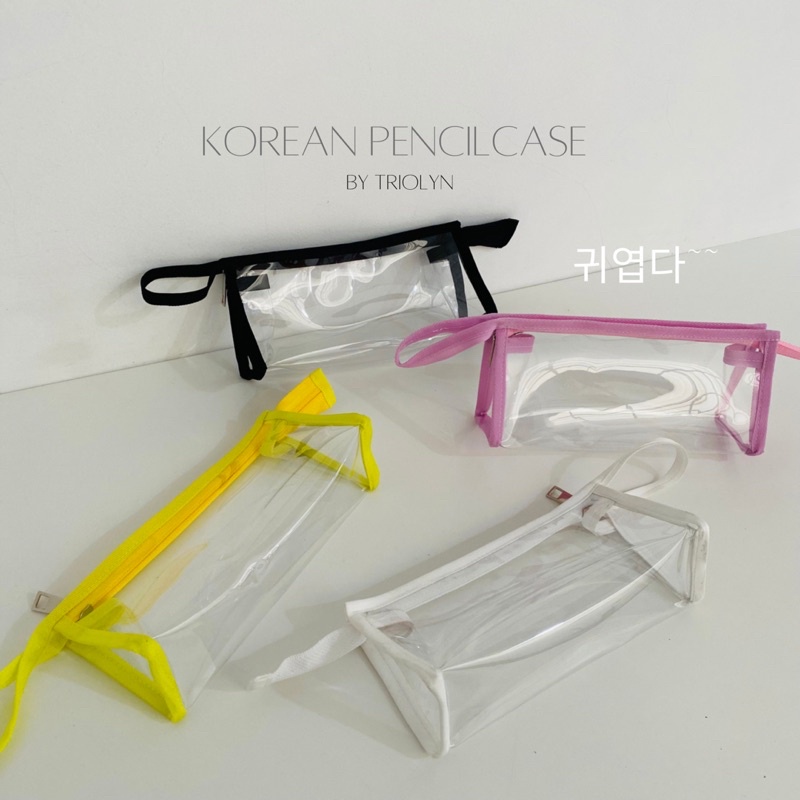 

Tempat pensil transparan pencil case (bahan tebal tahan air)