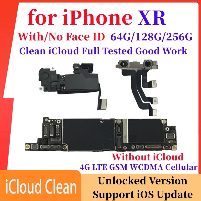 CC Mainboard for iPhone XR Motherboard with FACE ID Good Work Plate Unlocked Clean iCloud Logic Boar
