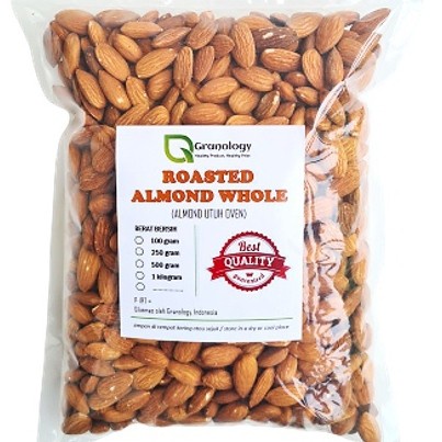 

kacang almond panggang 1 kg kupas original