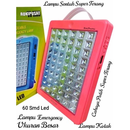 Lampu Led Emergency Kotak 60 SMD Lamp Darurat Jumbo Rechargeable