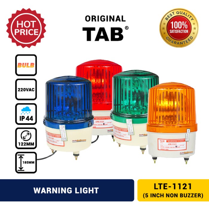 Lampu Darurat Bohlam 5 " Rotary Warning Light 220V AC TAB ASLI