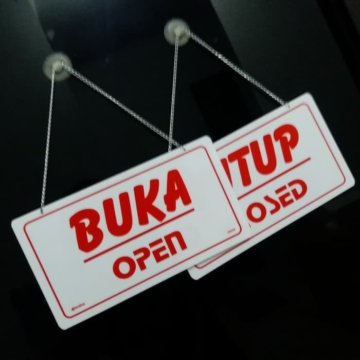 

SIGN LABEL BUKA TUTUP SIGN BOARD ACRYLIC OPEN CLOSE Keren