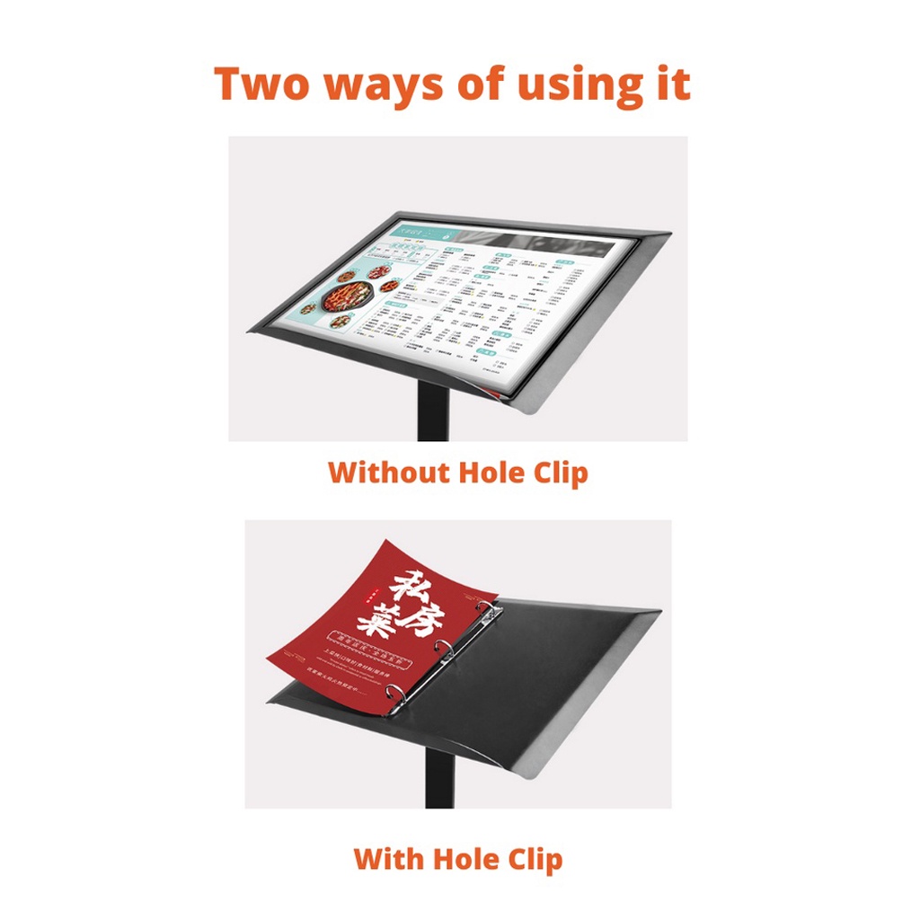 

Ready StockStand Menu A4 Holder Stand Tempat Menu Display Stand Rak Menu Buku Menu Restoran Cover