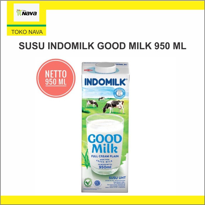 (Good) Susu Indomilk Good Milk Full Cream Plain/ Susu UHT 950 ml