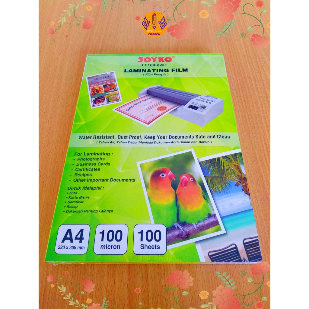

Plastik Laminating Joyko LF100-2231 A4 Laminating Film