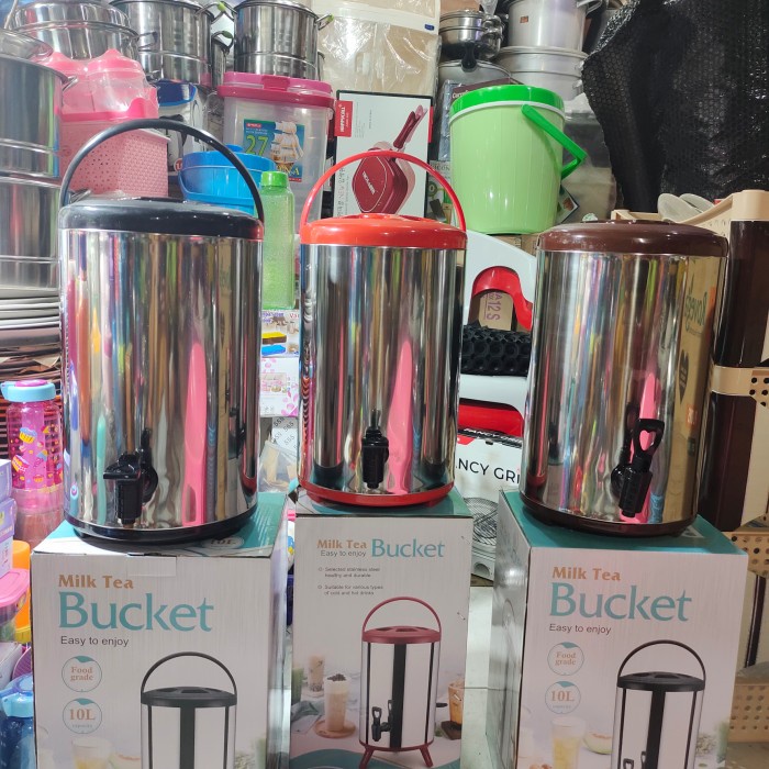 Terbagus Termos Air/ Milk Tea Bucket Termos Dispenser 10 Liter Stainless
