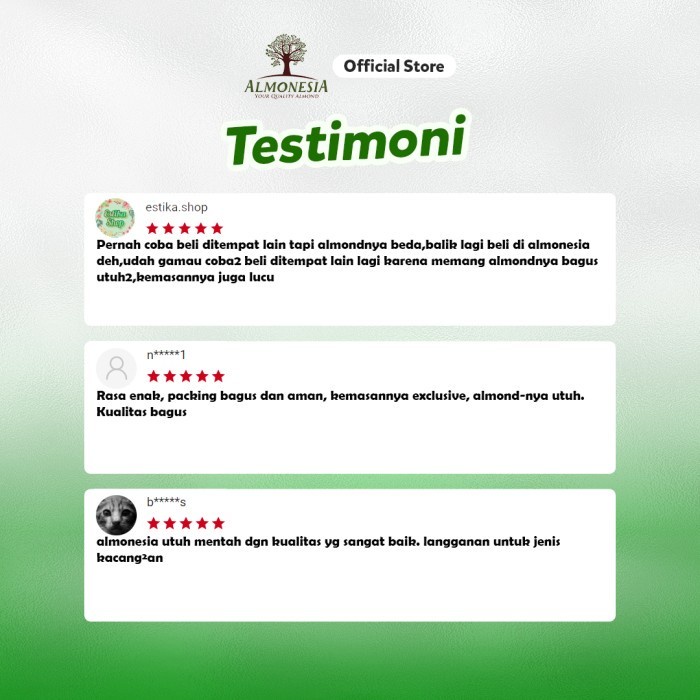 

Almond Utuh - Almonesia Natural Whole Almond 500gr