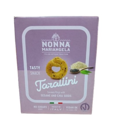 

Taralli Savoury Rings with Sesame & Chia Seeds 150g Camilan Renyah & Sehat