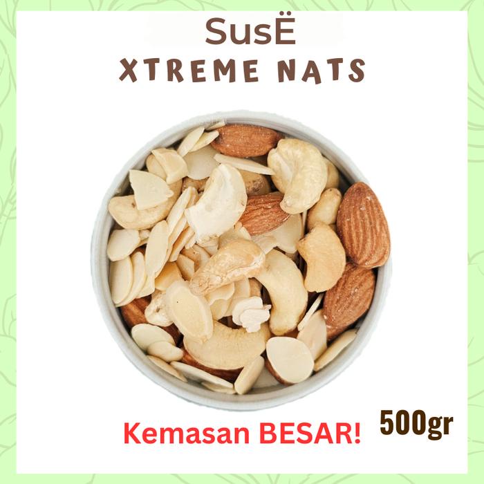 

Suse Xtrme Nats Mix Kacang Almond Slice Cashew Mede Premium Bebas Minyak Bebas Gula 500g