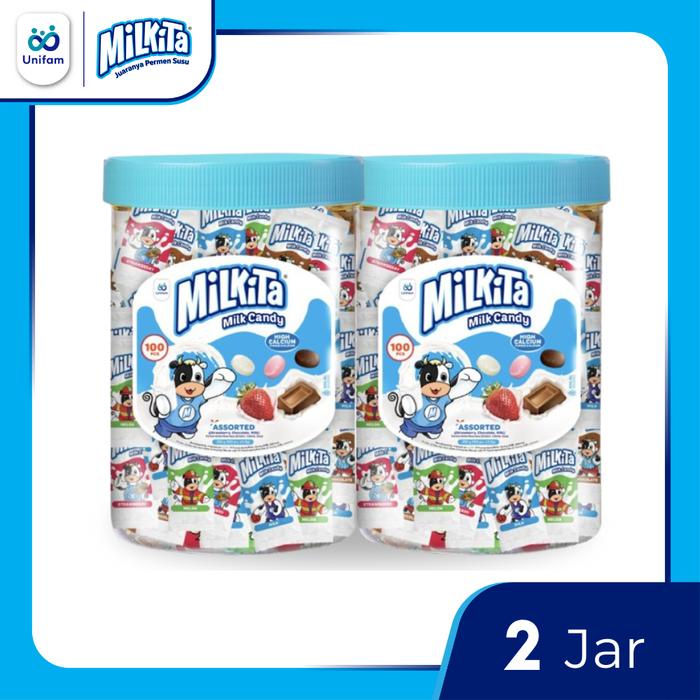 

2 Jar Milkita Permen Susu Toples - (1 Toples Isi 100Pcs)