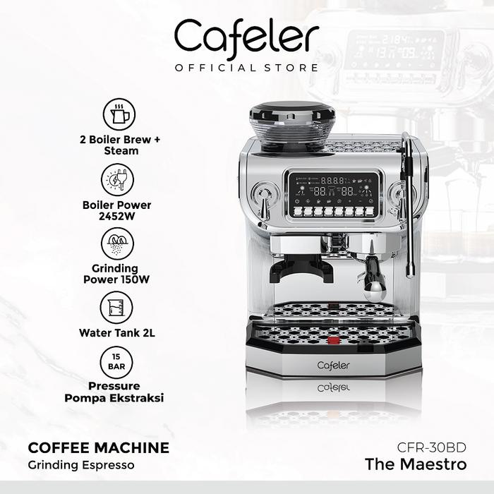 JAYAmart- Cafeler Mesin Kopi Espresso 2 Heater Coffee Maker Otomatis Kontrol