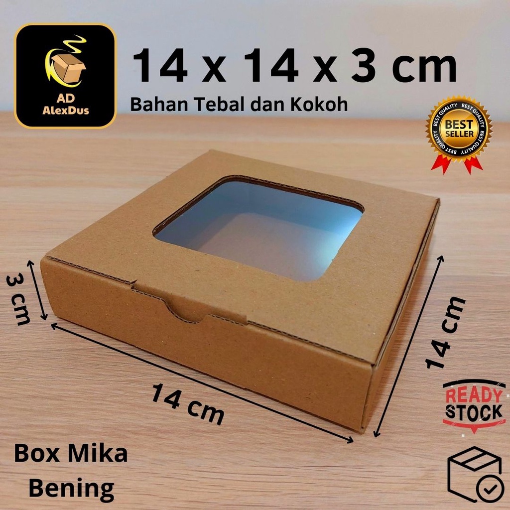 

Kardus Mika 14 x 14 x 3 cm Model Diecut | Kotak Box Dus Hampers Kue Snack Parcel