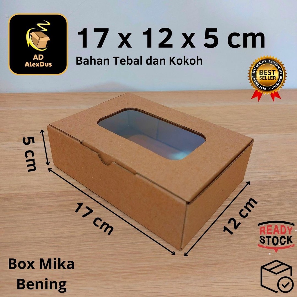 

Kardus Mika 17 x 12 x 5 cm Model Diecut | Kotak Box Dus Hampers Kue Snack Parcel