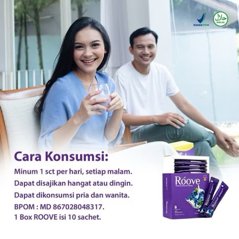 

Beauty (Bonus Emas!) Roove Blueberry Collagen Drink 1 Pouch 20 Sachet Original Minuman Serbuk