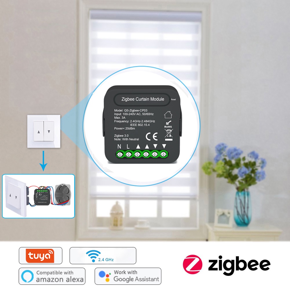TERMURAH Murah QS-Zigbee-CP03 Tuya ZigBee Intelligent Curtain Swtich