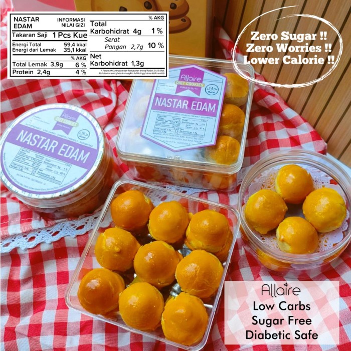 

PREMIUM Nastar Kue Kering Keto Diet Lowcarb Sugar Free Aman Diabetes