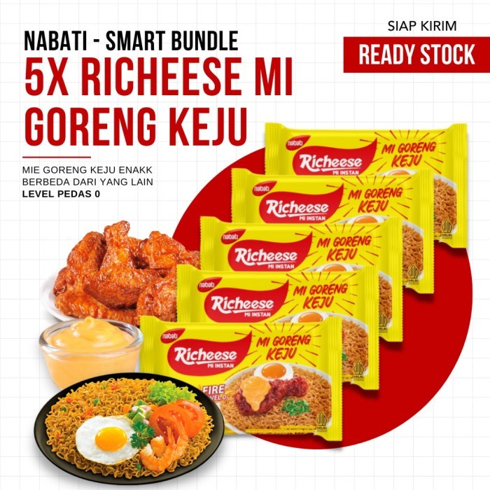 

(Good) Richeese Mie Goreng Keju Level 0 74g - Bundle 5