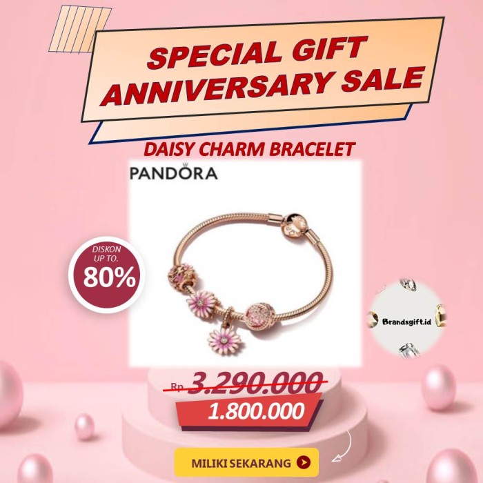 SPESIAL PANDORA GELANG DAISY SET CHARM BRACELET ORIGINAL 100%