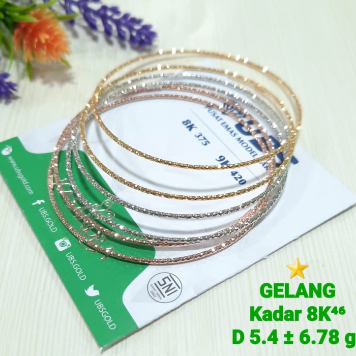 gelang keroncong lidi emas asli kadar 375