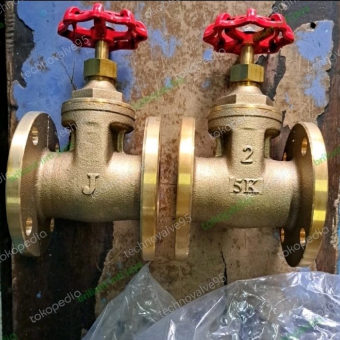 (Good) GATE VALVE FLANGE 5K BRONZE/GATE VALVE 5K KUNINGAN 1/2" INCH - 4" INCH