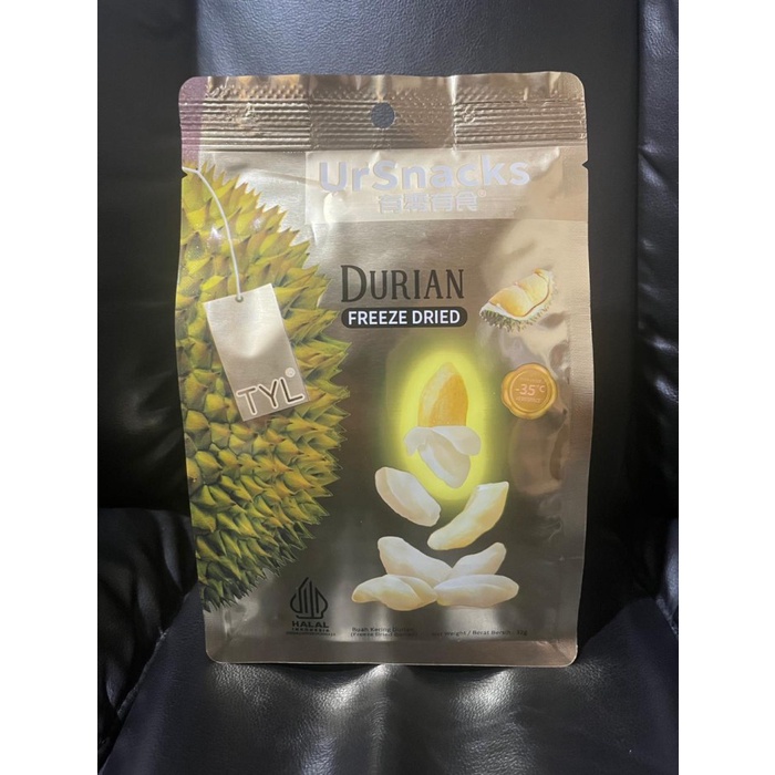 

Tyl Ursnacks Freeze Dried Durian / Snack Buah Kering Rasa Durian 32Grm